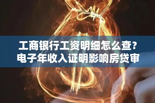 工商银行工资明细怎么查?电子年收入证明影响房贷审批吗?