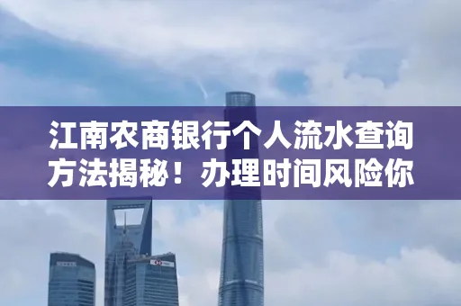 江南农商银行个人流水查询方法揭秘!办理时间风险你了解吗?实用指南