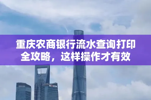 重庆农商银行流水查询打印全攻略,这样操作才有效
