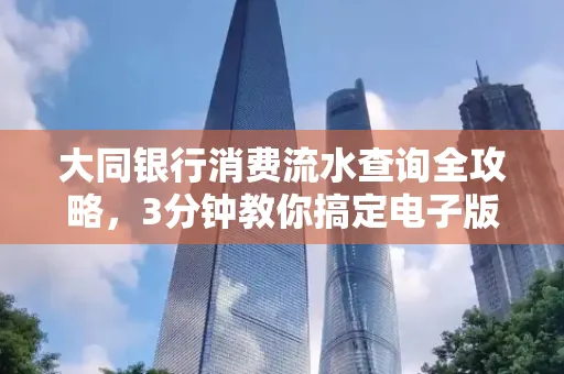 大同银行消费流水查询全攻略,3分钟教你搞定电子版打印
